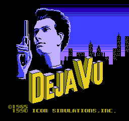 Deja Vu title screen for NES